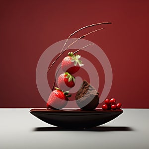 Strawberry and Chocolate Abstract Zen Art