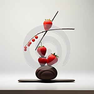 Strawberry and Chocolate Abstract Zen Art