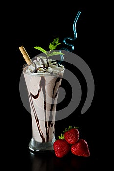 Strawberry chocolate milk shake