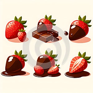 strawberry and chocolate. Set strawberry in chocolate