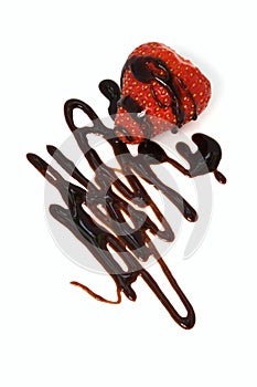 Strawberry with chocolate topping