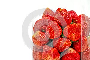 strawberry in cleared plastic bag