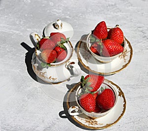 Strawberry close up Still life with ripe organic summer berries