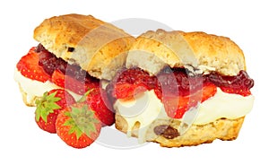 Strawberry And Clotted Cream Filled Scones