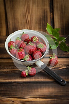 Strawberry in a colander