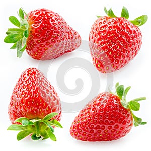 Strawberry. Collection isolated on white