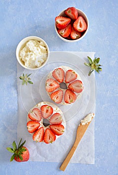 Strawberry cream cheese bagels