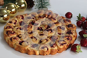 Strawberry Cream Cheese Pull Apart Bread, a tempting sweet treat, perfect for breakfast or dessert