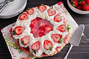 Strawberry Cream Pie with Whipped Cream
