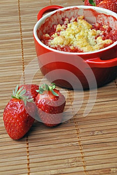 Strawberry crumble in a ramekin 2