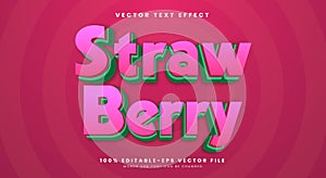 Strawberry 3d editable text effect template