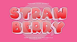 Strawberry 3d editable text effect template