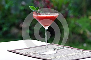 Strawberry daiquiri cocktail martini glass