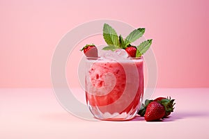 Strawberry Daiquiri cocktail on pink background