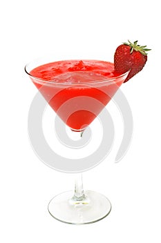 Strawberry Daiquiri with Garnish Isolated