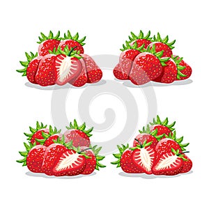 Strawberry design vector. Strawberry vector pack concept