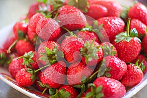 Strawberry in dish