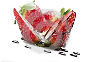 Strawberry with drop of chocolate