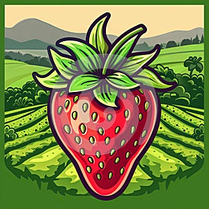 Strawberry farm logo