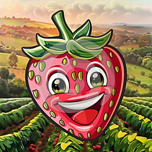 Strawberry farm logo