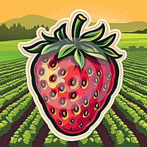 Strawberry farm logo