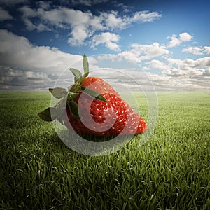 Strawberry on the field