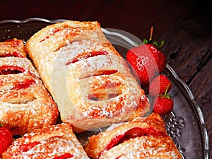 Strawberry filled puff pastry