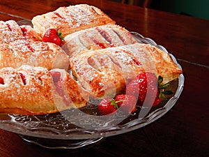 Strawberry filled puff pastry