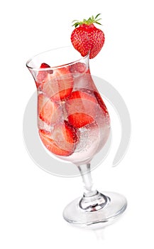 Strawberry fizz cocktail