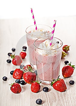 Strawberry fresh milkshake summer drink