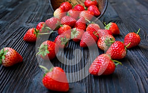 Strawberry. Fresh organic berries macro. Fruit background