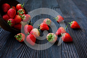 Strawberry. Fresh organic berries macro. Fruit background