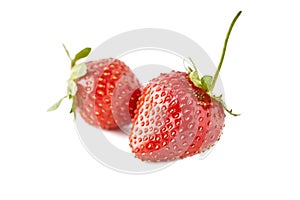 Strawberry. Fresh ripe fruit. Fully isolated image. View from above