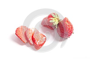Strawberry fresh ripe sweet berry with sliced, half and whole fr