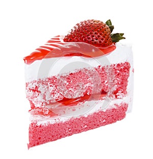 Strawberry fruit cake isolated