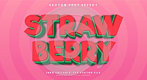 Strawberry fruit editable text effect