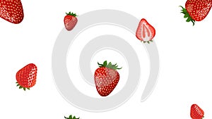 Strawberry fruit falling in looping