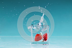 Strawberry fruit High speed photography