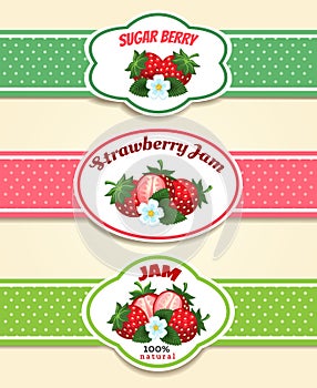 Strawberry fruit label set