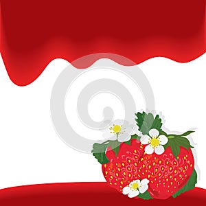 Strawberry fruit red wave card