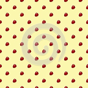 Strawberry fruit seamless pattern. Vegan organic eco fruit background. vector illustration