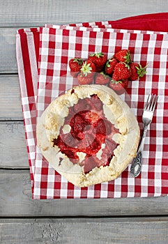 Strawberry galette. Summer pie