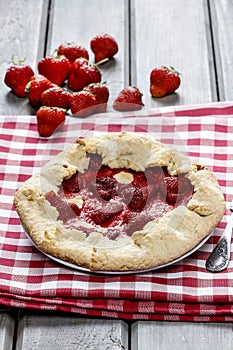 Strawberry galette. Summer pie