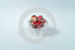 Strawberry in a glass bowl