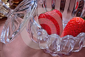 Strawberry glass bowl gift xmas decoration