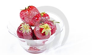Strawberry in glass plate