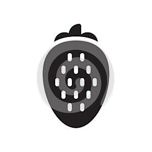 Strawberry glyph flat vector icon