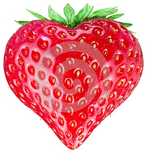 Strawberry heart. Isolated on a white.