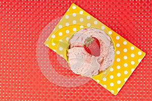 Strawberry ice cream bowl
