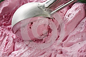 Strawberry Ice cream with scoop